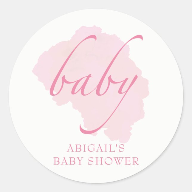 Sweet Baby Pink, Baby Shower Classic Round Sticker (Front)