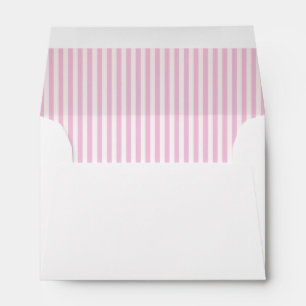Sweet Baby Pink Stripe Lined Envelopes