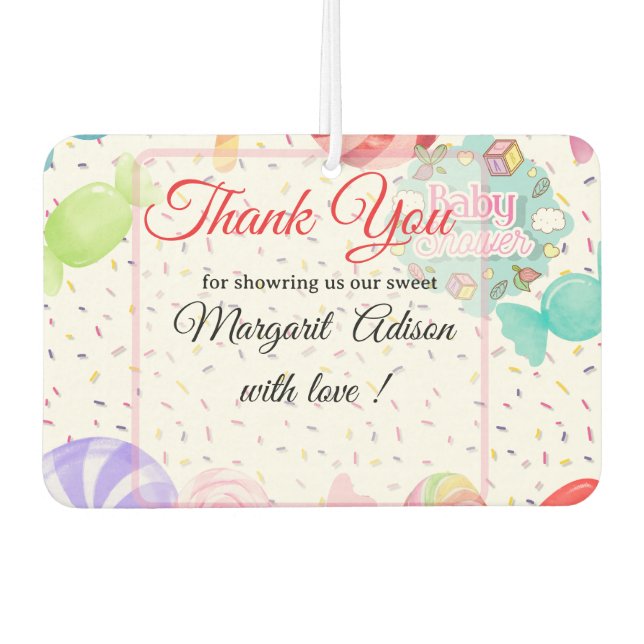 sweet baby shower  car air freshener (Front)