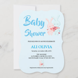 Sweet baby shower for bunny lovers invitation
