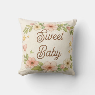 Sweet Baby Shower Pillow Floral Nursery Decor