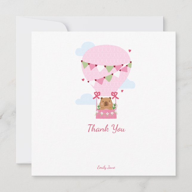 Sweet Baby Shower Presonalized Thank You Note (Front)