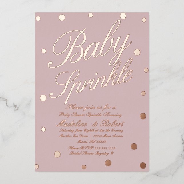 Sweet Baby Shower Sprinkle Gold Dots  Pressed  (Front)