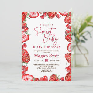 Sweet Baby Strawberry Baby Shower Invitation