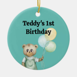 sweet baby teddy bear ceramic tree decoration
