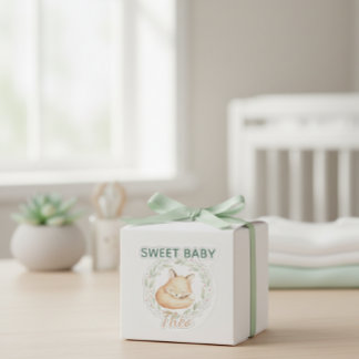 Sweet Baby  Watercolor Fox Round Stickers Baby 