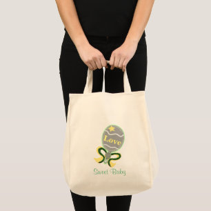 Sweet Baby Yellow Green Baby Rattle Tote Bag
