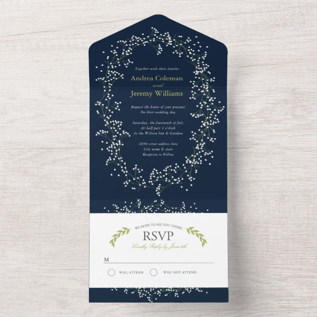 Sweet Baby's Breath Wedding Invite (Inside)