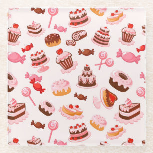 Sweet background glass coaster