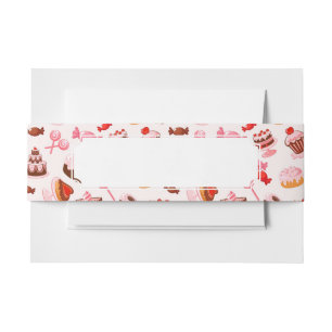 Sweet background invitation belly band