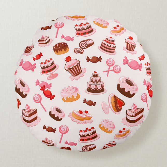 Sweet background round cushion (Front)