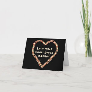 Sweet bacon heart holiday card