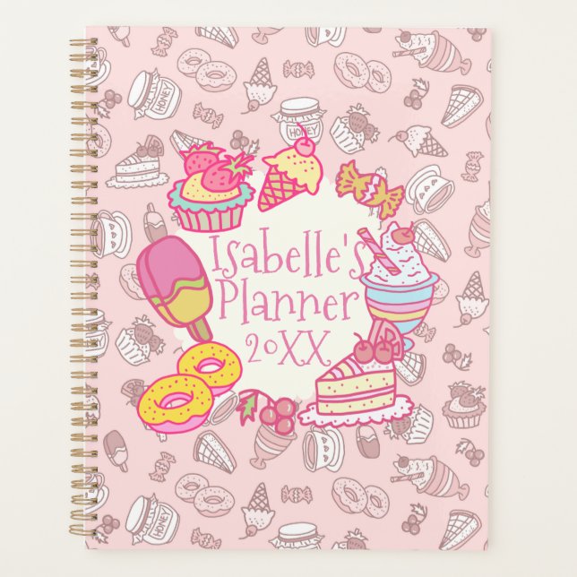 Sweet Bakery and Drinks Peach Planner (Front)