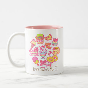 Sweet Bakery and Drinks Peach Two-Tone Coffee Mug