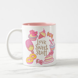 Sweet Bakery and Drinks Peach Two-Tone Coffee Mug
