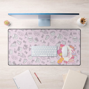 Sweet Bakery and Drinks Pink Desk Mat
