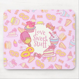 Sweet Bakery and Drinks Pink Mouse Mat