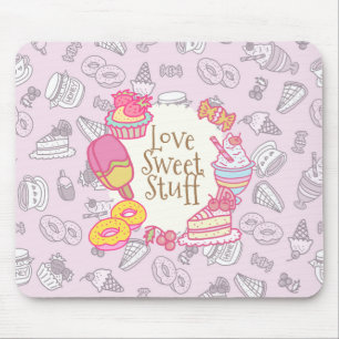 Sweet Bakery and Drinks Pink Mouse Mat
