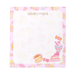 Sweet Bakery and Drinks Pink Notepad