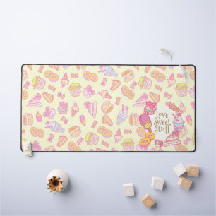 Sweet Bakery and Drinks Yellow Desk Mat