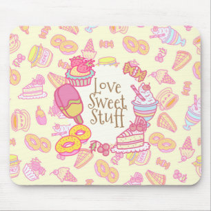 Sweet Bakery and Drinks Yellow Mouse Mat