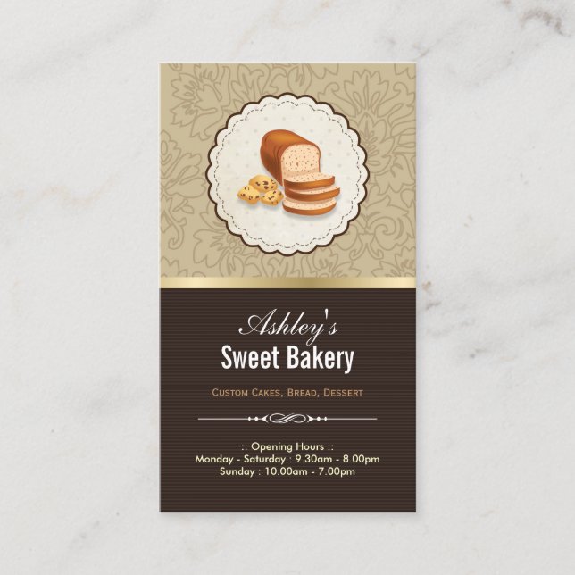Sweet Bakery Boutique - Breads Doughnut Toast Dess Business Card (Front)