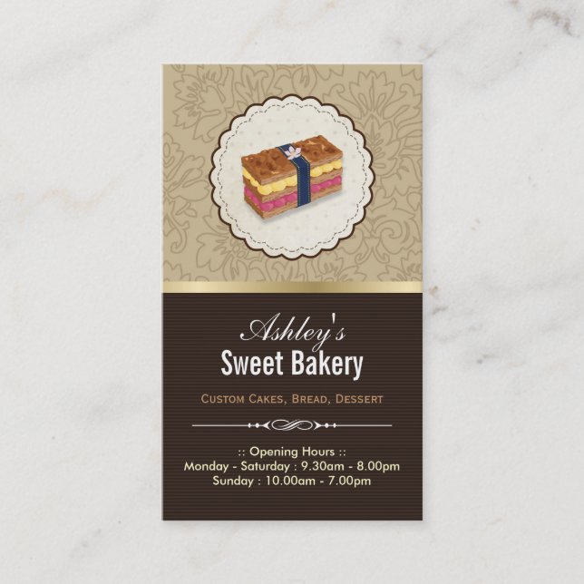 Sweet Bakery Boutique - Loaf Looking Cake Business Card (Front)