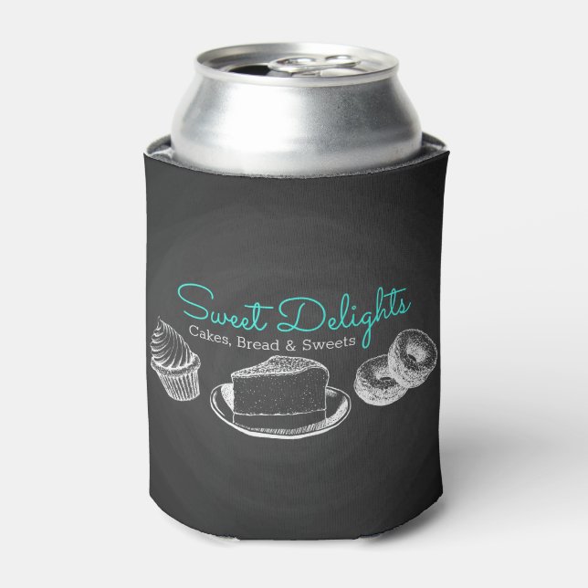 Sweet Bakery Branding Chalkboard Can Cooler (Can Front)