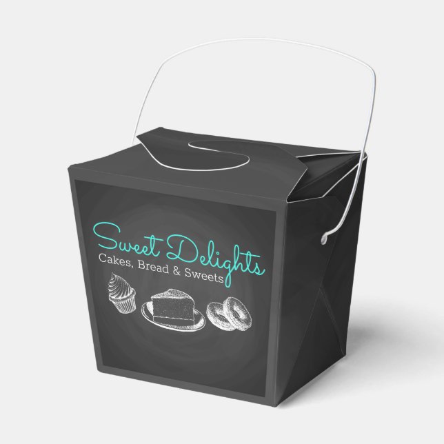 Sweet Bakery Chalkboard Branding Favour Box (Front Side)