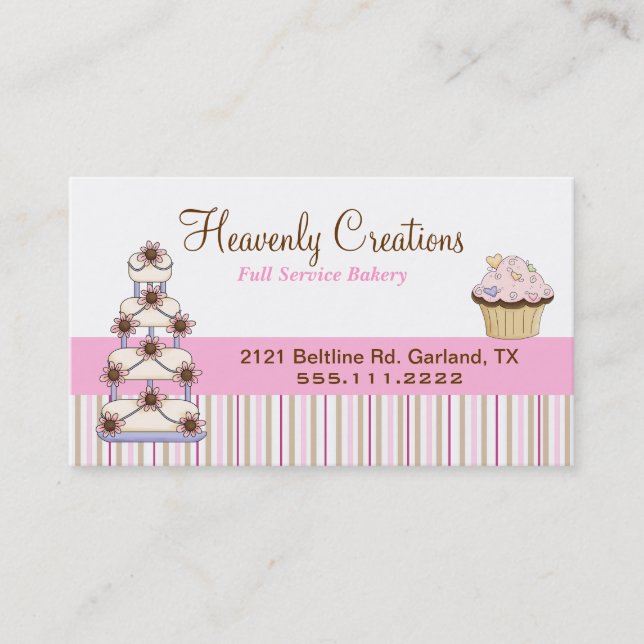 Sweet Bakery Cupcake Business Card (Front)
