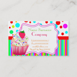 sweet bakery, cupcakes, business card
