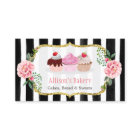 Sweet Bakery Cupcakes Gold Pink Floral Striped