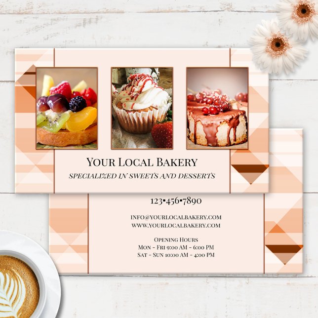 Sweet Bakery Pastry Photo Business Card (Creator Uploaded)