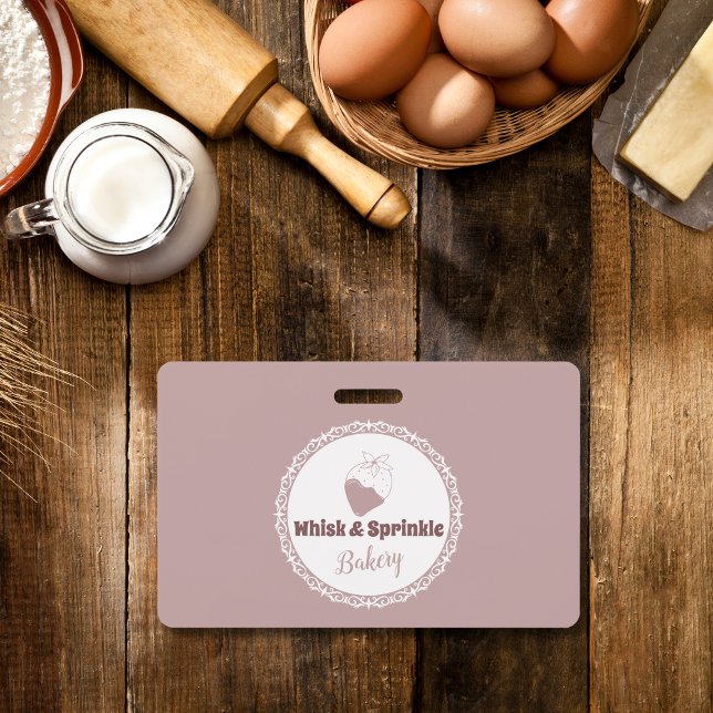 Sweet Bakery Store Custom Cakes Chocolates Dessert ID Badge (Creator Uploaded)