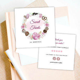 Sweet Bakery Thank you Square Business Card