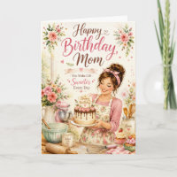 Sweet Baking Birthday Card for Mum with Floral Kit