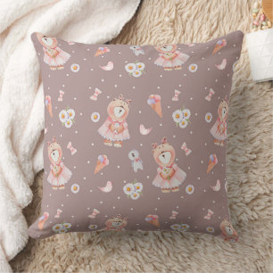 Sweet Ballerina Bear Pattern Cushion