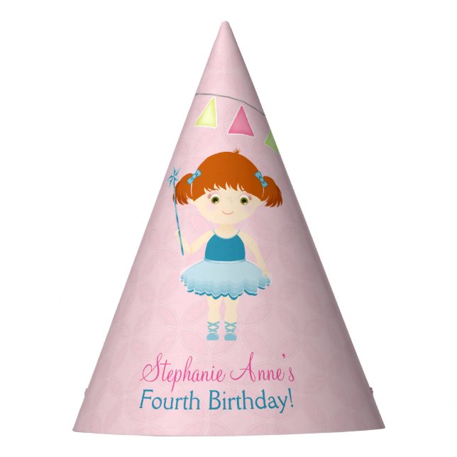 Sweet Ballerina Cupcake Party Hat (Front)