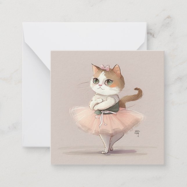 Sweet ballerina kitty card (Front)