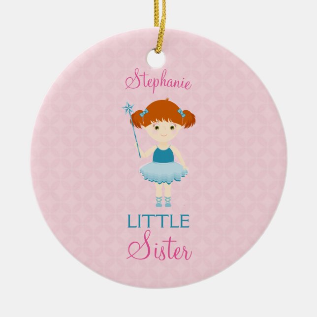 Sweet Ballerina Little Sister Ceramic Tree Decoration (Front)