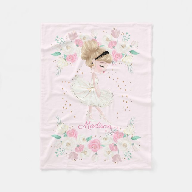 Sweet Ballerina Personalised Fleece Blanket (Front)