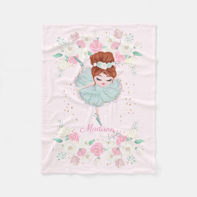Sweet Ballerina Personalised Fleece Blanket (Front)