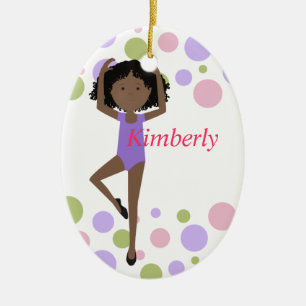 Sweet Ballerina Purple and Pink Ceramic Tree Decoration