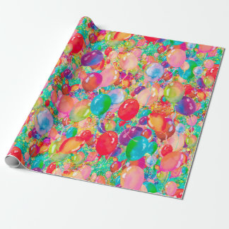 sweet balloons multicolor red wrapping paper