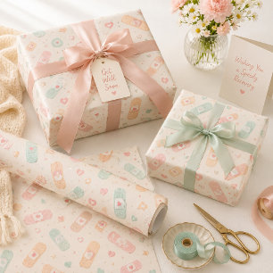 Sweet Bandage Love Get Well Wrapping Paper