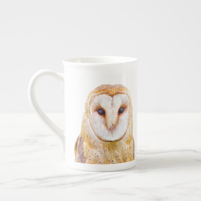Sweet Barn Owl Bird Nature Art Bone China Mug (Left)