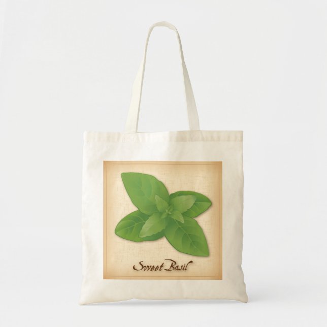 Sweet Basil Herb Tote Bag (Front)