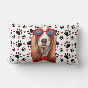 Sweet Basset Hound Love for Dog Lovers Lumbar Cushion