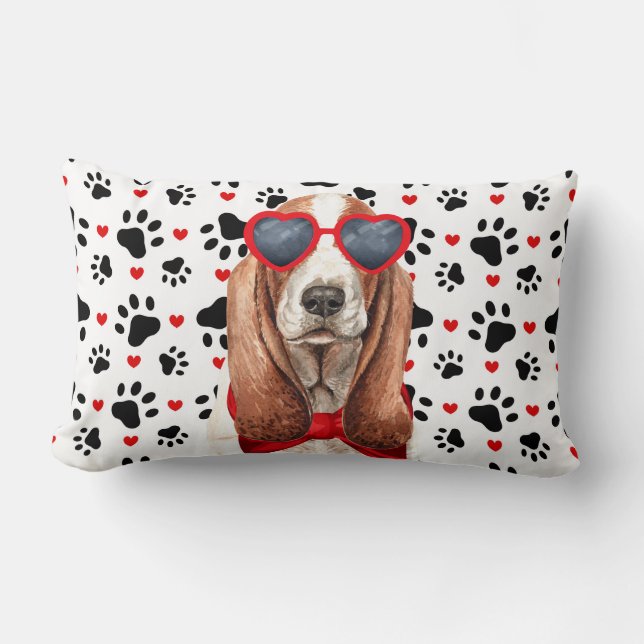 Sweet Basset Hound Love for Dog Lovers Lumbar Cushion (Front)