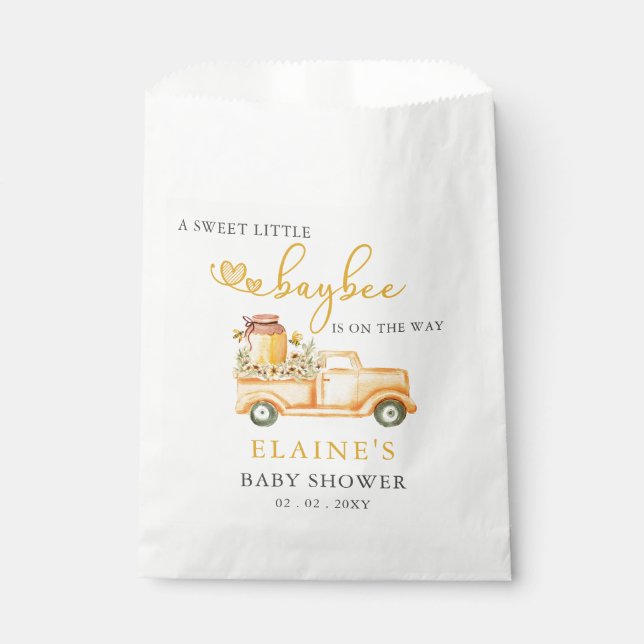 Sweet Baybee is on the way Honeybee Baby Shower  Favour Bags (Front)